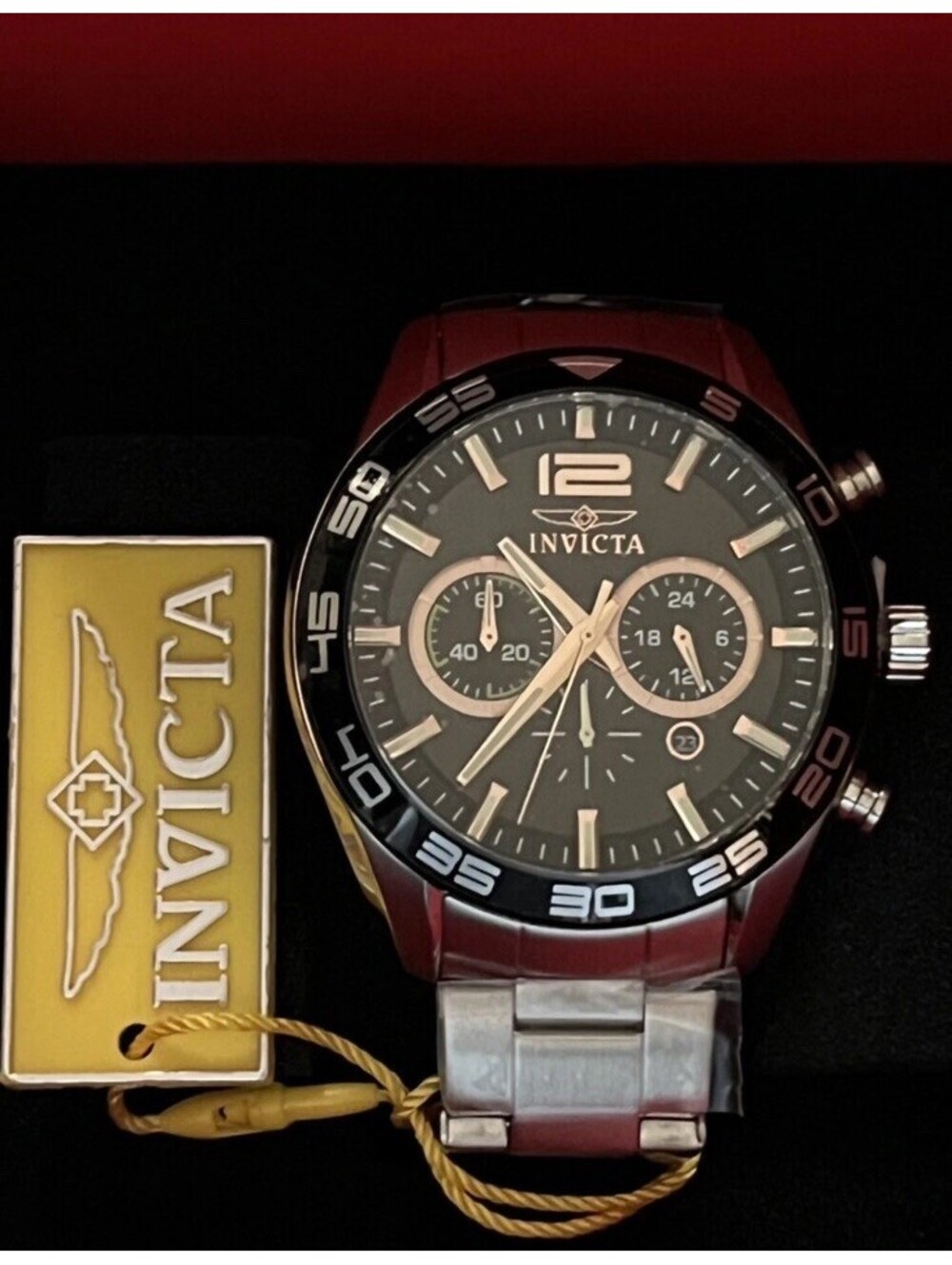 WInvicta Speedway Dynamite Men's 46.5mm Quartz Chronograph Date Black Dial-50180